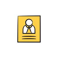 resume icon yellow theme illustration vector