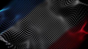 Particles blue red wave animation background