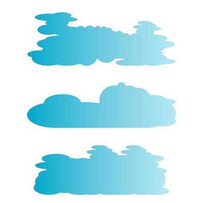 blue cloud scape and bubble illustration