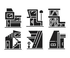 modern building icons vector