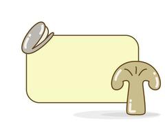 blank memo note with mushroom icon illustration vector