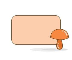 blank memo note with mushroom icon illustration vector