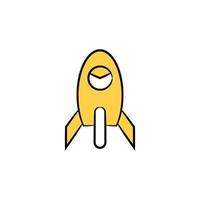 rocket icon yellow theme illustration vector