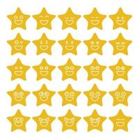 smile star emoticon vector set