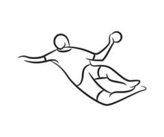 handball player sketch line illustration vector