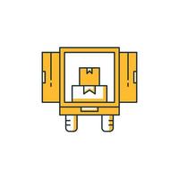 boxes in lorry truck icon vector