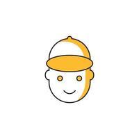 human head with cap icon vector illustration