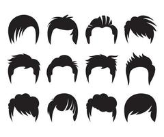 iconos de peinado y peluca de moda vector