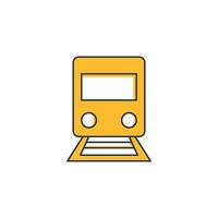 tren icono amarillo tema color vector