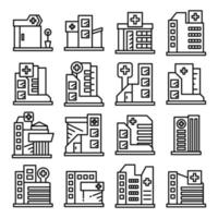 hospital and clinic icons vector