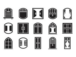 window glyph icons set vector