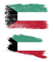 bandera de kuwait con textura grunge vector