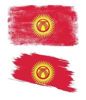 Kyrgyzstan flag with grunge texture vector