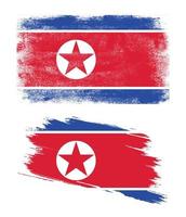 bandera de corea del norte con textura grunge