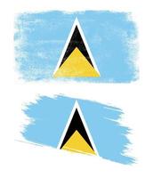 Saint Lucia flag with grunge texture vector