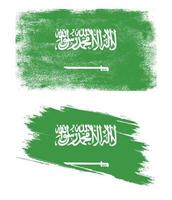 Saudi Arabia flag with grunge texture vector