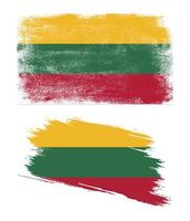 Lithuania flag with grunge texture vector