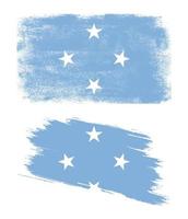 Micronesia flag with grunge texture vector