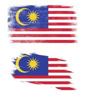 bandera de malasia con textura grunge vector