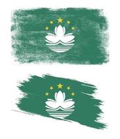 Macau flag with grunge texture vector