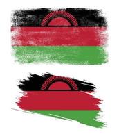 bandera de malawi con textura grunge vector