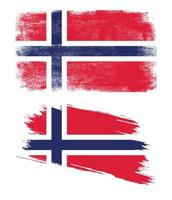 Norway flag with grunge texture vector