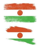 Niger flag with grunge texture vector