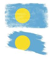 Palau flag with grunge texture vector