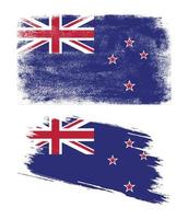 New Zealand flag with grunge texture vector