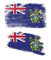 bandera de las islas pitcairn con textura grunge vector