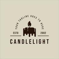 candle logo vintage vector illustration template icon graphic design. luxury retro wax light flame sign or symbol  with typography style