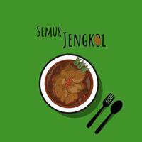 vector illustration of Indonesian food Semur Jengkol