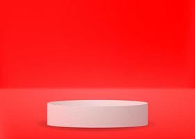 White Product Podium on a red Background vector