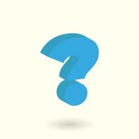3D Rendering Question Mark Icon vector