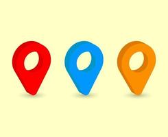iconos de mapa de ubicación 3d vector