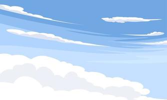 Vector illustration, blue sky with white clouds, as background or banner image, International Day of Clean Air for Blue Skies.