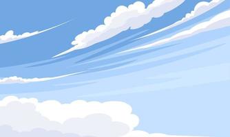 ilustración vectorial, cielo azul con nubes blancas, como fondo o imagen de banner, día internacional del aire limpio para cielos azules. vector