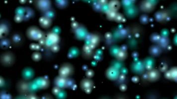 Abstract background with moving particles in black.Blue light loop animation.