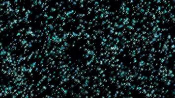 Abstract background with moving particles in black.Blue light loop animation. video