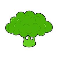 Cute funny broccoli character. Vector hand drawn traditional cartoon vintage, retro, kawaii character illustration icon. Isolated on white background. Broccoli cabbage character concept