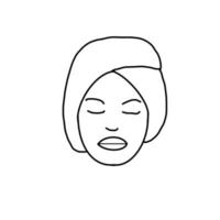 Face Health Spa when Relax Hand drawn organic line Doodle vector