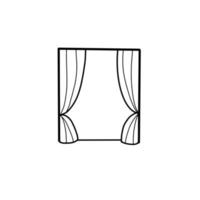 curtain Bedroom Hand drawn organic line Doodle vector