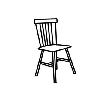 Chair Furniture Home Living Hand drawn organic line Doodle vector