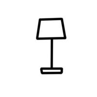 Lamp Furniture Home Living Hand drawn organic line Doodle vector