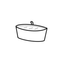 Bathtub Bathroom Hand drawn organic line Doodle vector