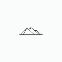 Mountains Park Logo Icon Design Template. Minimalist, Line Art flat Vector