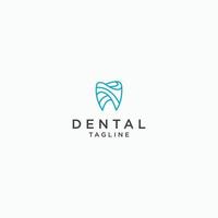 plantilla de diseño de icono de logotipo dental dental. vector plano simple, moderno y minimalista