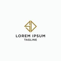 Letter SD initial Logo Icon Design Template. Gold, luxury, elegant flat vector