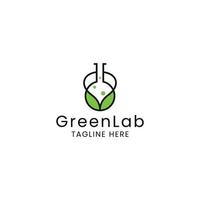 Green chemical lab logo icon design template vector