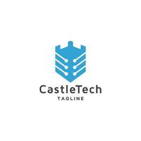 diseño del logotipo de seguridad de datos del castillo. tecnología, datos web internet. Impresionante plantilla de diseño de logotipo profesional. vector